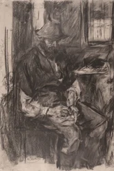Farmář u stolu, ucpaný dýmkou, 1894